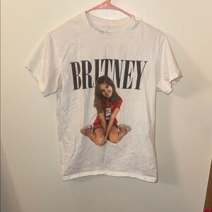 UNISEX White Short-Sleeve Graphic Tee with Large Black 'BRITNEY' Print